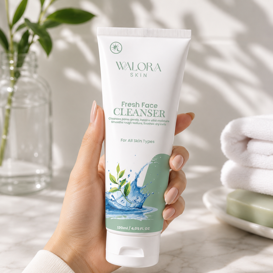 Walora Skin Fresh Face Cleanser - Gentle Hydrating Facial Wash (120ml / 4.05 fl oz)