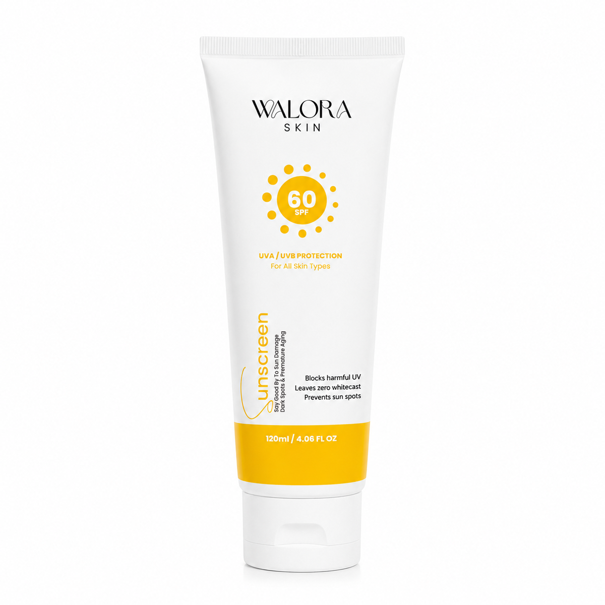 Walora Skin SPF 60 Broad Spectrum Sunscreen (120ml / 4.06 fl oz)